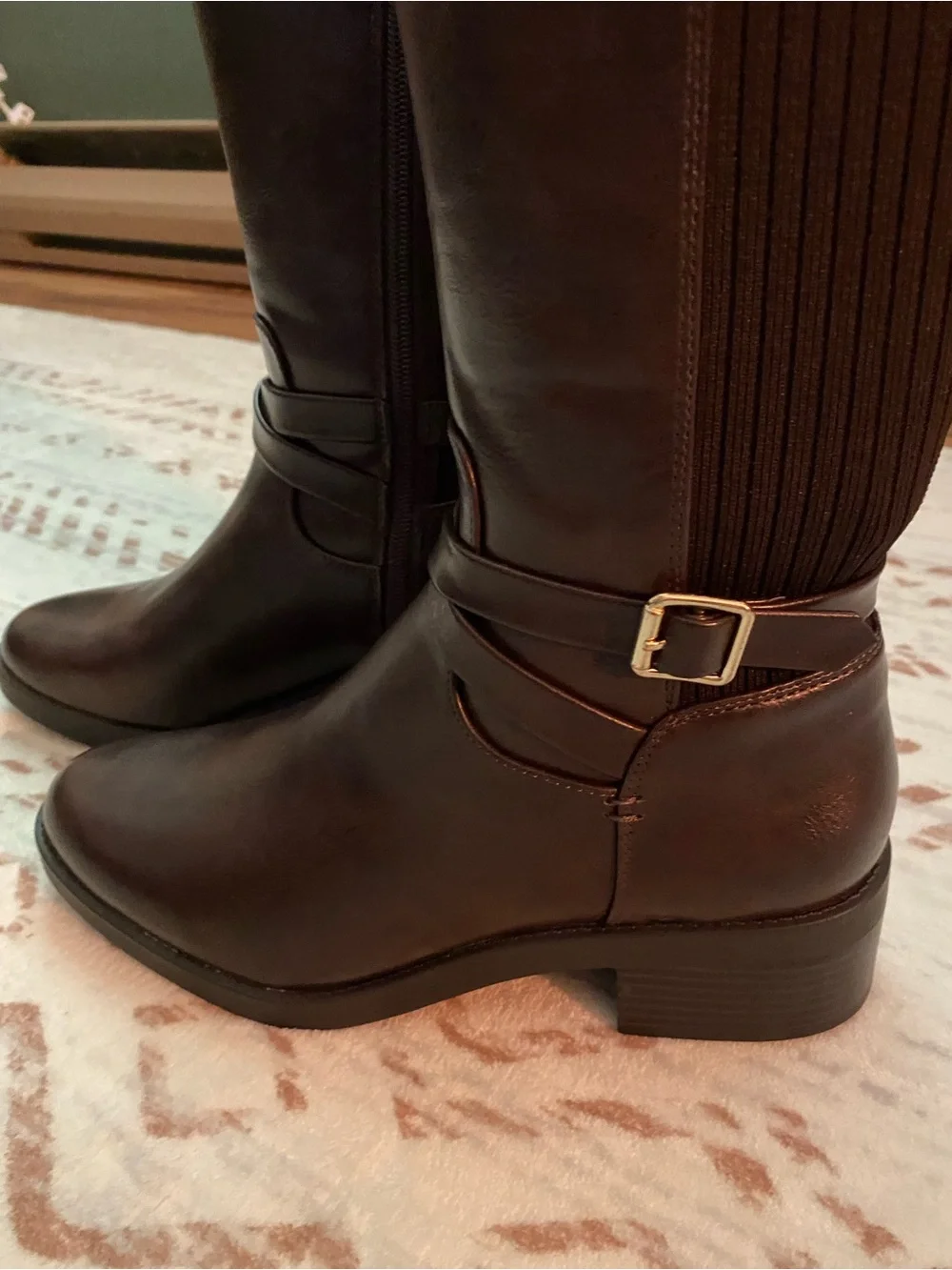 LifeStride Soft System Dark Brown Tall Riding Boots with Stretch Back Panels 9